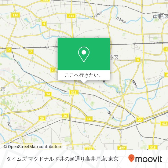 タイムズ マクドナルド井の頭通り高井戸店地図