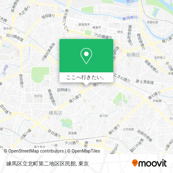 練馬区立北町第二地区区民館地図