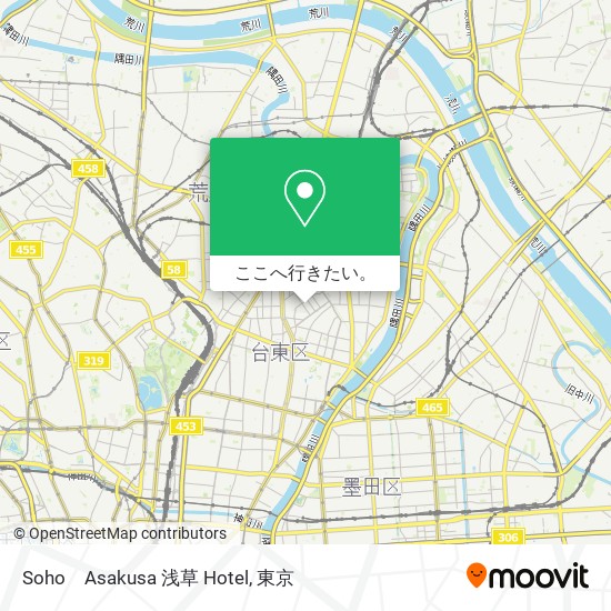 Soho　Asakusa 浅草 Hotel地図