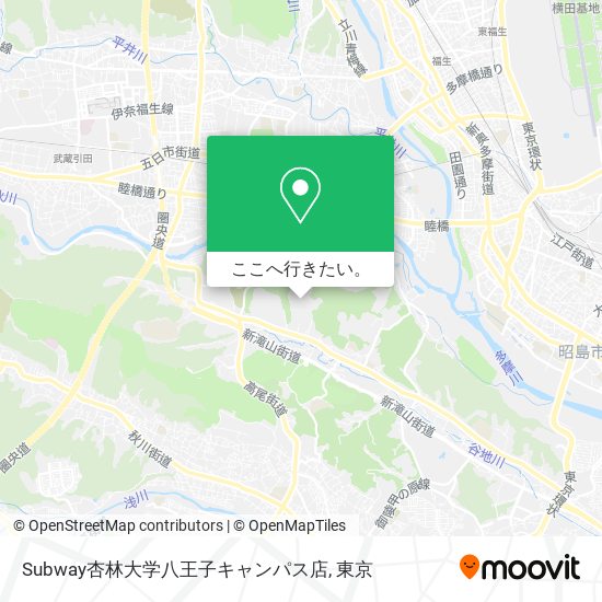 Subway杏林大学八王子キャンパス店地図