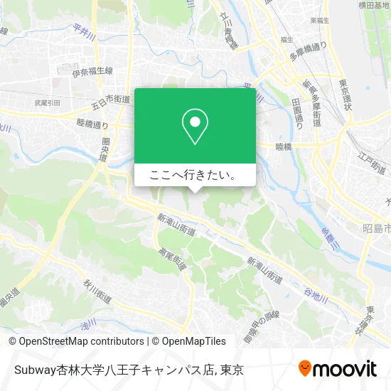 Subway杏林大学八王子キャンパス店地図