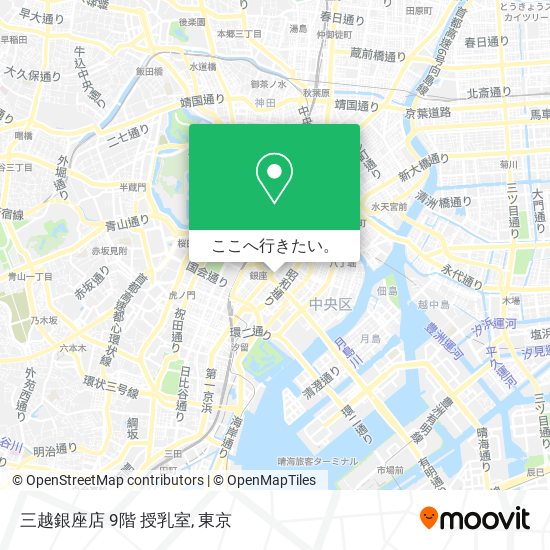 三越銀座店 9階 授乳室地図