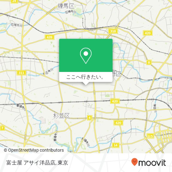富士屋 アサイ洋品店地図