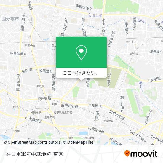 在日米軍府中基地跡地図