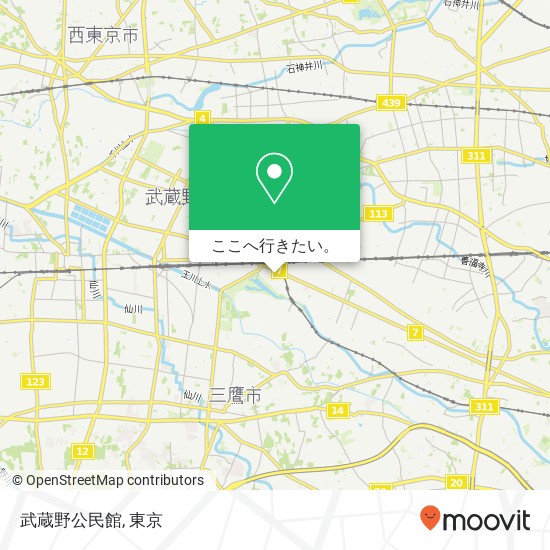 武蔵野公民館地図