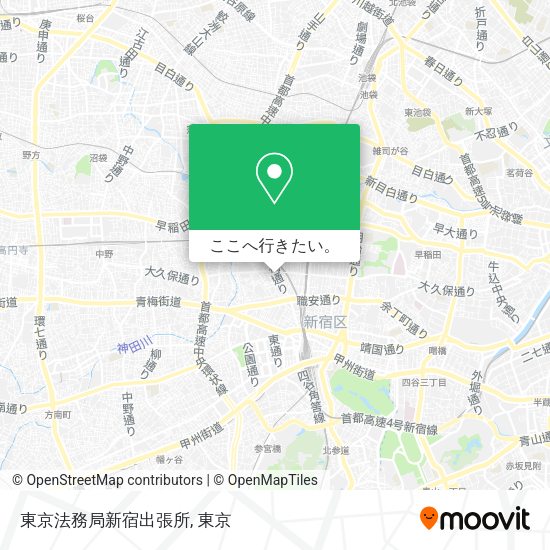 東京法務局新宿出張所地図