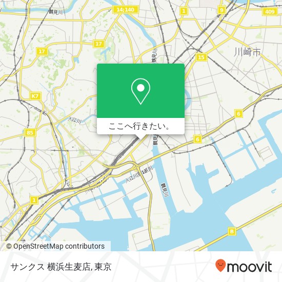 サンクス 横浜生麦店地図