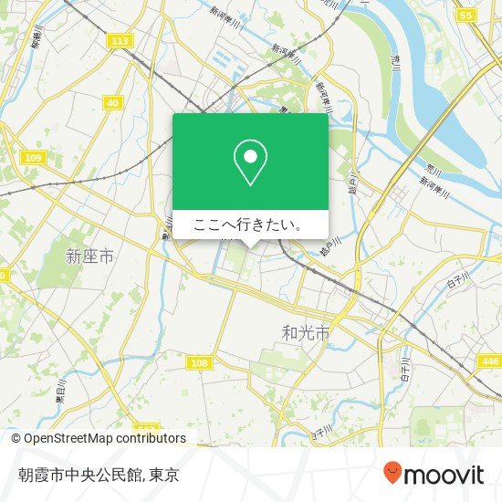 朝霞市中央公民館地図