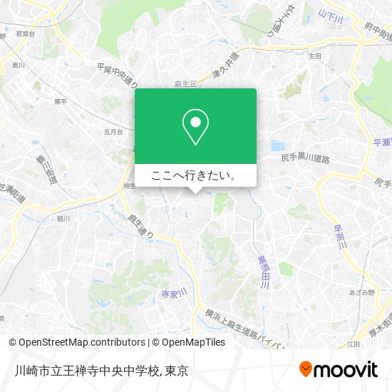 川崎市立王禅寺中央中学校地図