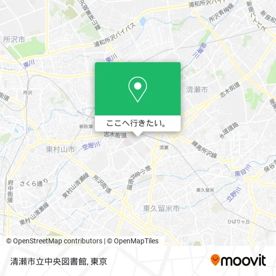 清瀬市立中央図書館地図