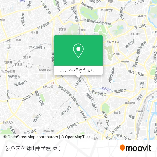 渋谷区立 鉢山中学校地図