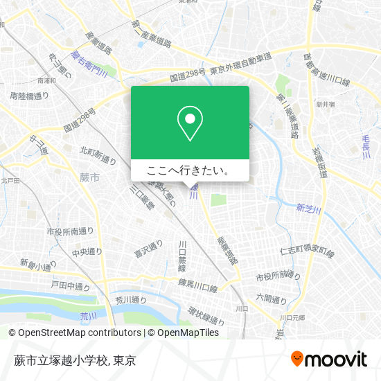 蕨市立塚越小学校地図