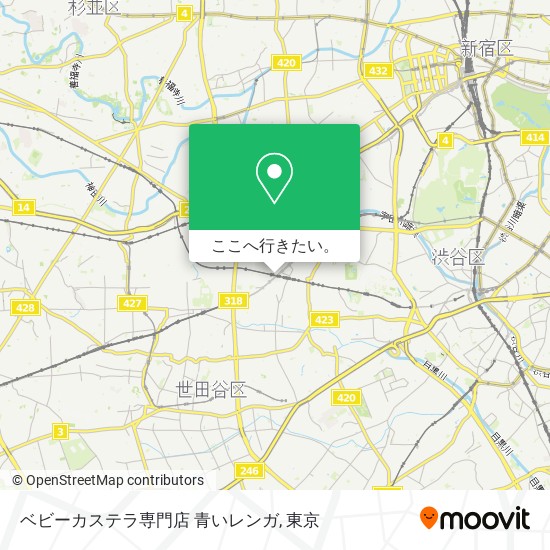 ベビーカステラ専門店 青いレンガ地図