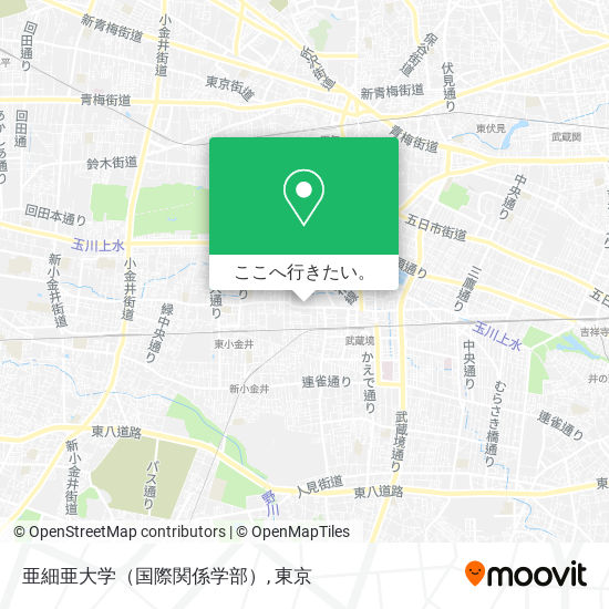 亜細亜大学（国際関係学部）地図