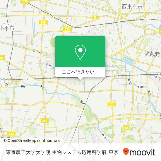 東京農工大学大学院 生物システム応用科学府地図