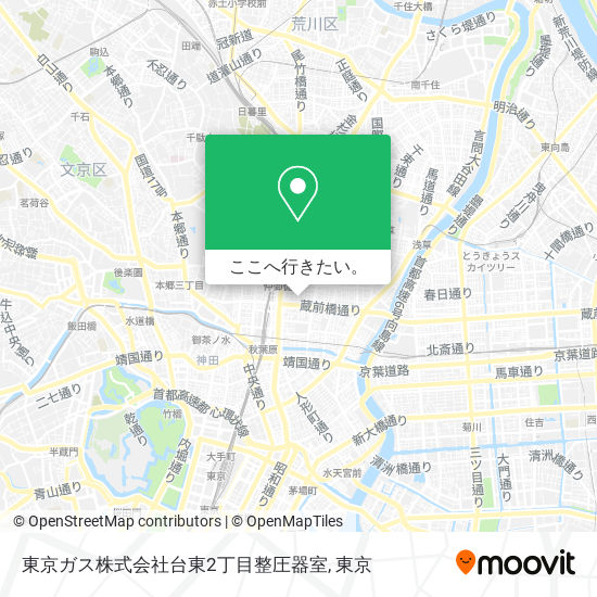 東京ガス株式会社台東2丁目整圧器室地図