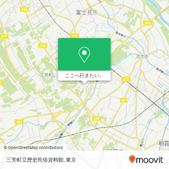 三芳町立歴史民俗資料館地図