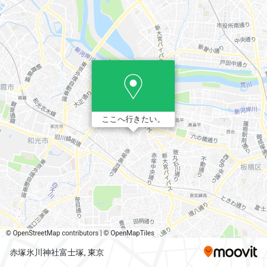 赤塚氷川神社富士塚地図