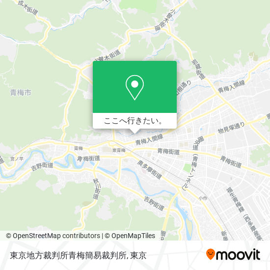 東京地方裁判所青梅簡易裁判所地図