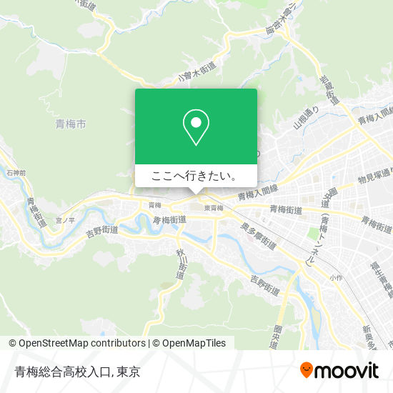 青梅総合高校入口地図