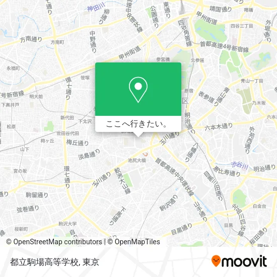 都立駒場高等学校地図