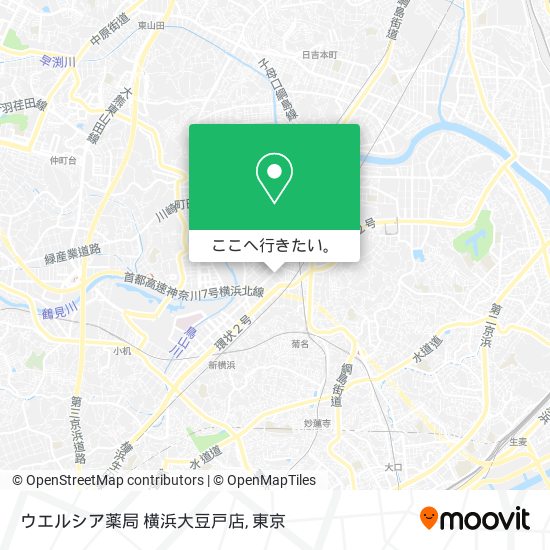 ウエルシア薬局 横浜大豆戸店地図