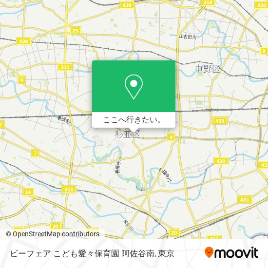 ビーフェア こども愛々保育園 阿佐谷南地図