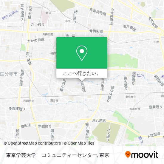 東京学芸大学　コミュニティーセンター地図