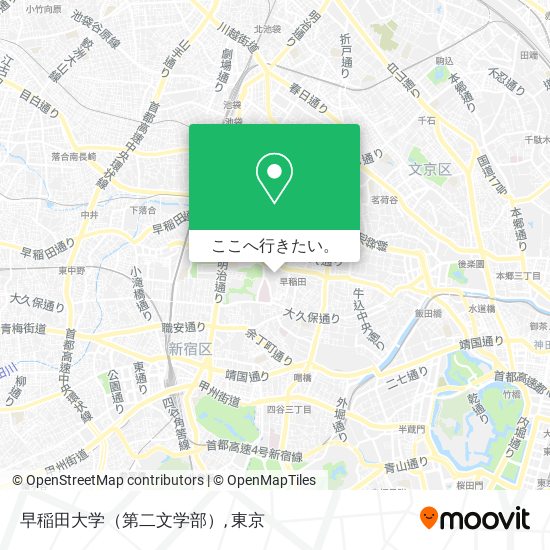 早稲田大学（第二文学部）地図