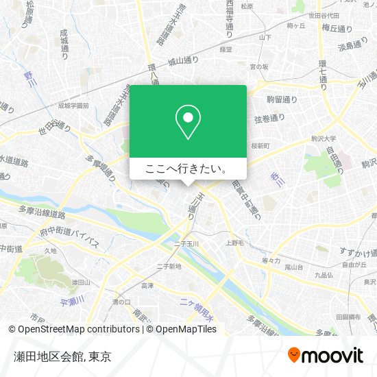 瀬田地区会館地図