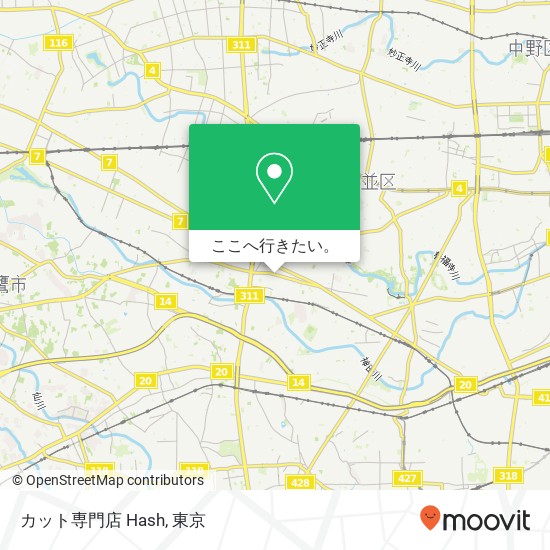 カット専門店 Hash地図