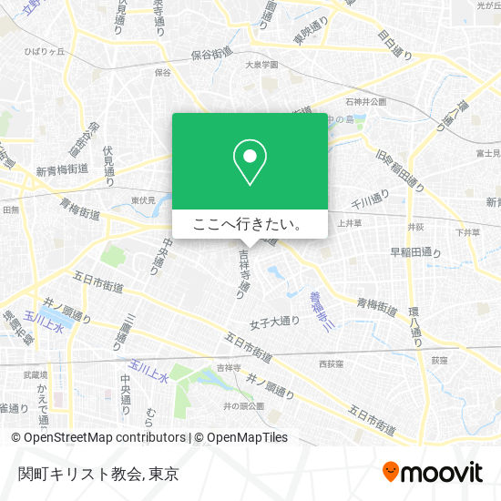関町キリスト教会地図
