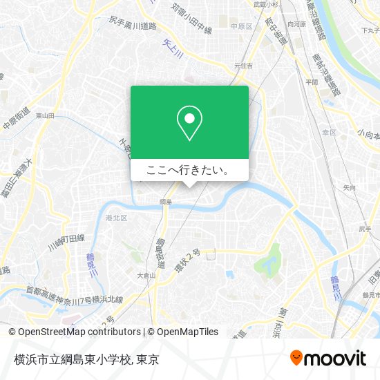 横浜市立綱島東小学校地図