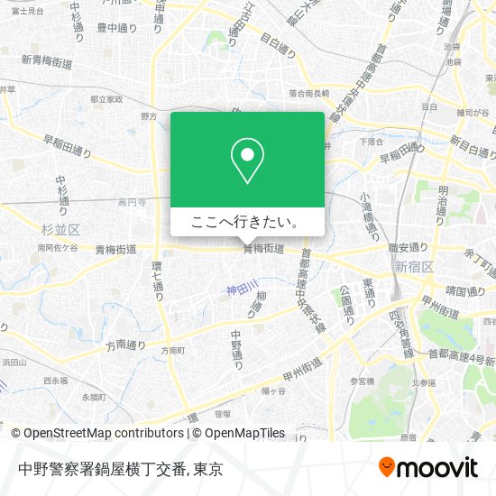 中野警察署鍋屋横丁交番地図