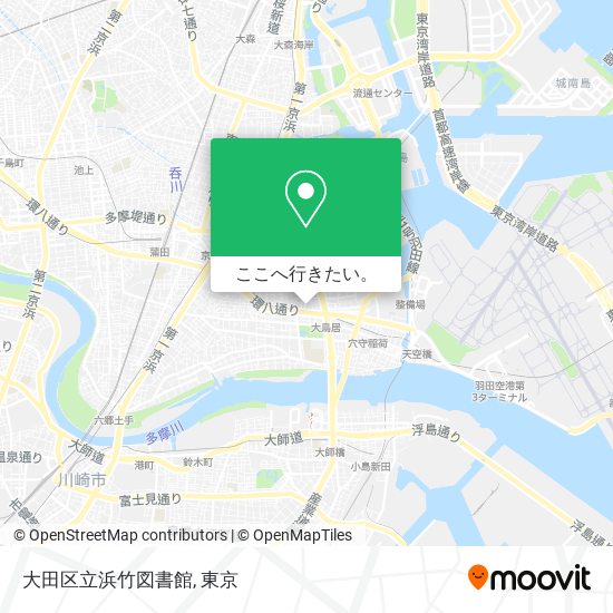大田区立浜竹図書館地図