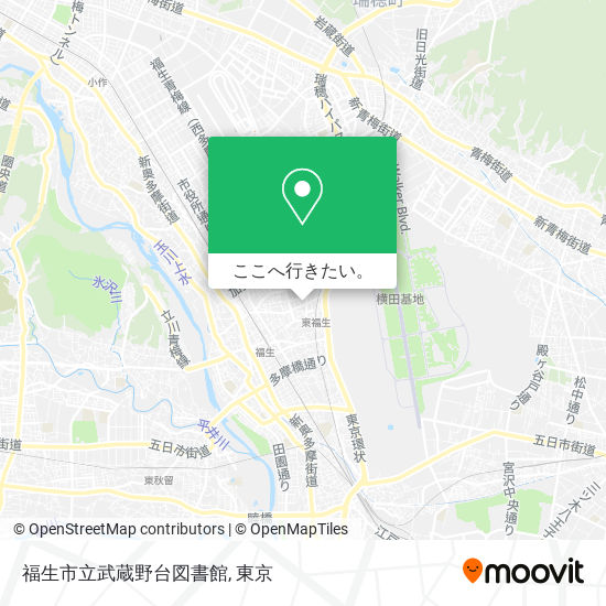 福生市立武蔵野台図書館地図