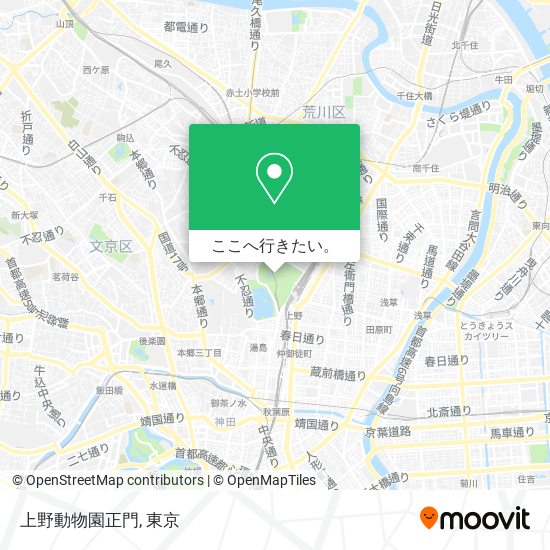 上野動物園正門地図