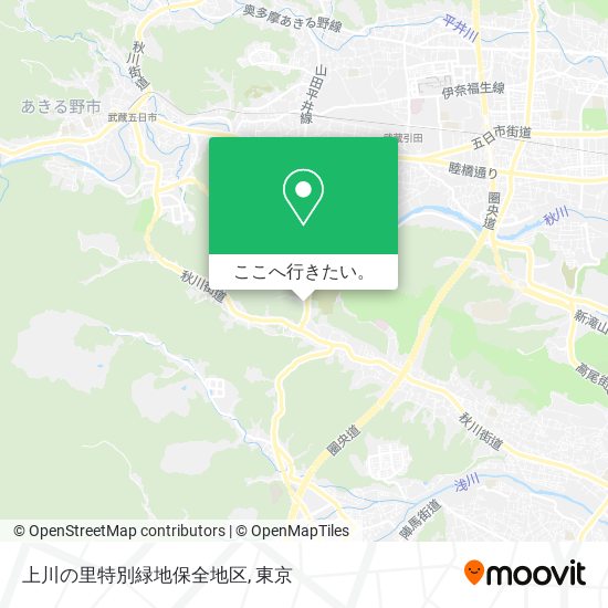 上川の里特別緑地保全地区地図