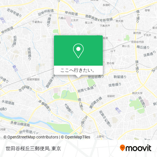 世田谷桜丘三郵便局地図