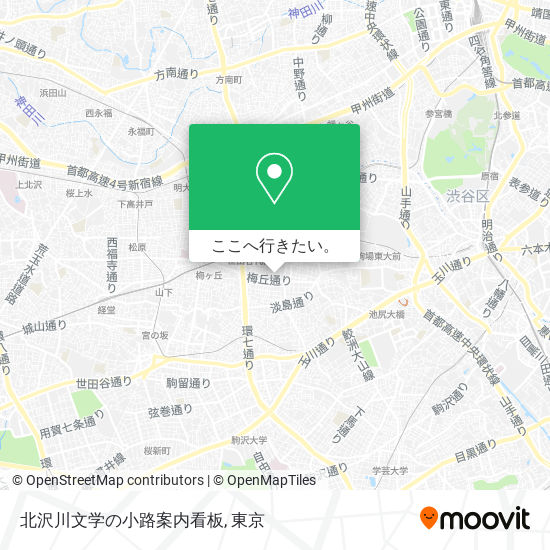 北沢川文学の小路案内看板地図