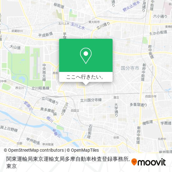 関東運輸局東京運輸支局多摩自動車検査登録事務所地図