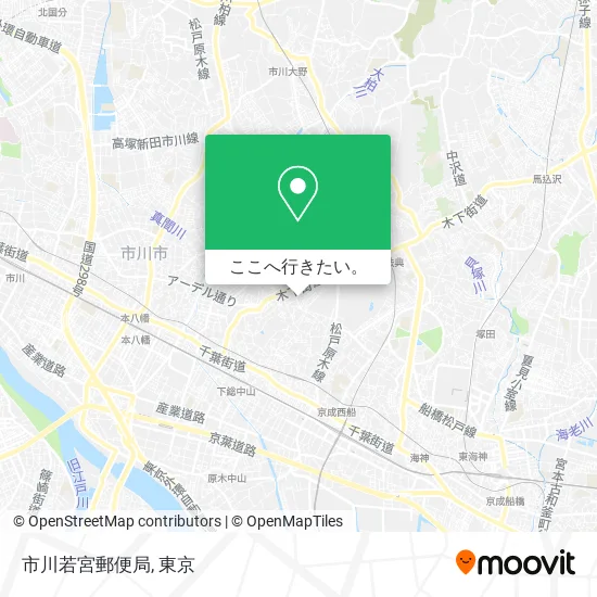 市川若宮郵便局地図