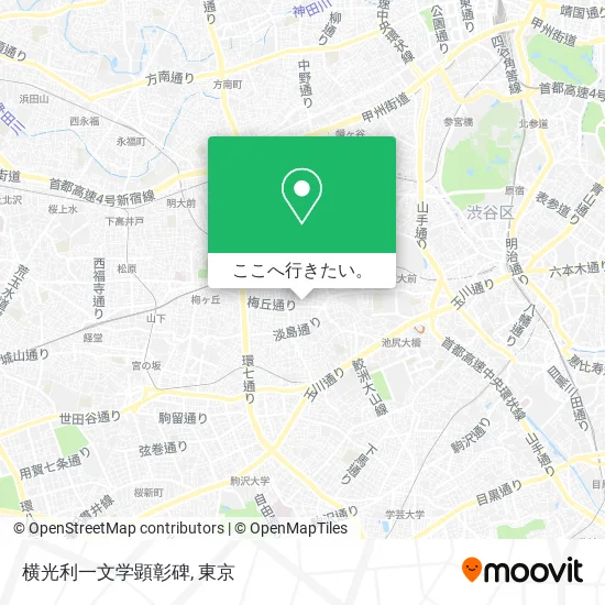横光利一文学顕彰碑地図
