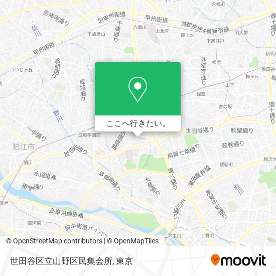 世田谷区立山野区民集会所地図