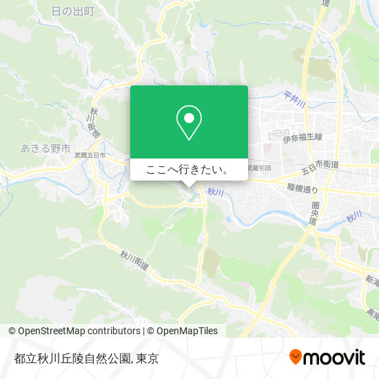 都立秋川丘陵自然公園地図