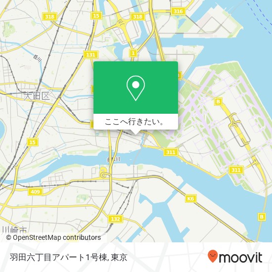 羽田六丁目アパート1号棟地図