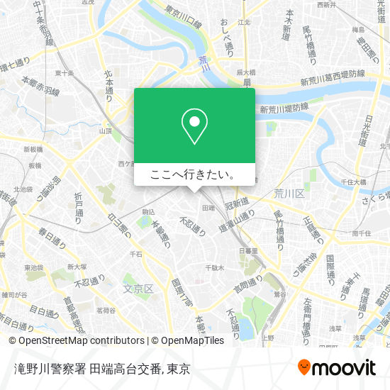 滝野川警察署 田端高台交番地図
