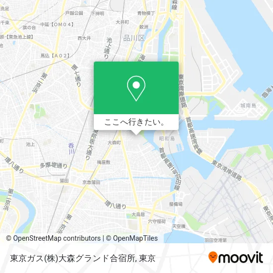 東京ガス(株)大森グランド合宿所地図