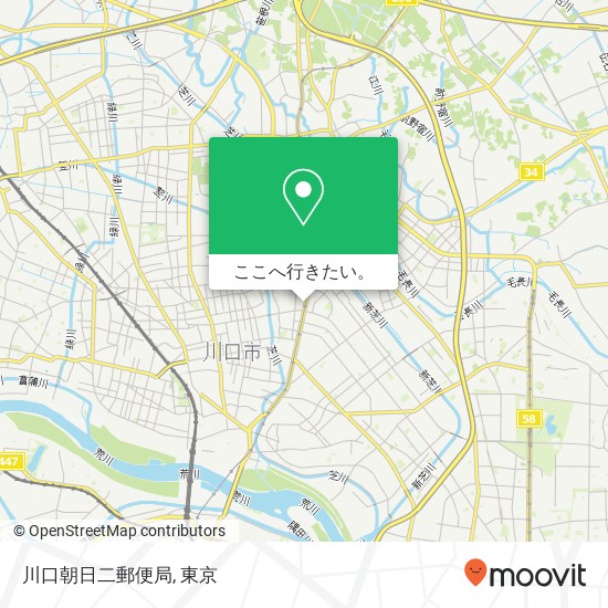 川口朝日二郵便局地図