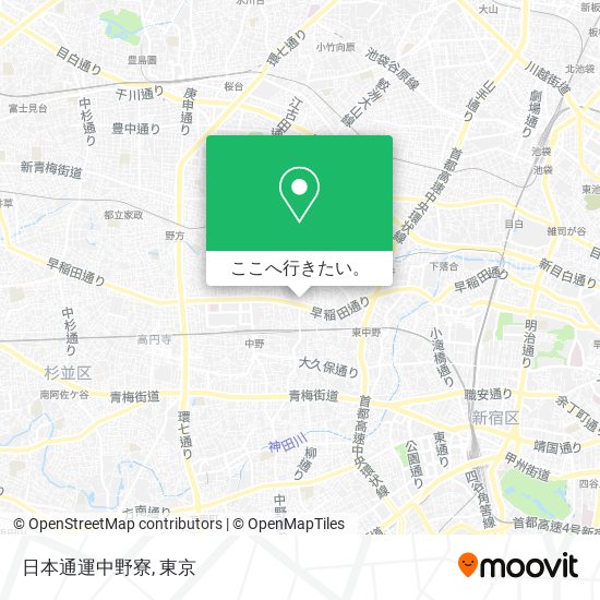 日本通運中野寮地図